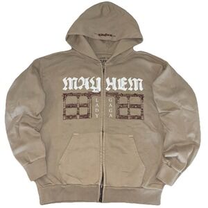 Lady Gaga Opera‎ Haus Hoodie L Beige Full Zip Mayhem Ball 2025 Merch NEW *spots